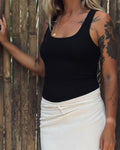 classic rib vest black