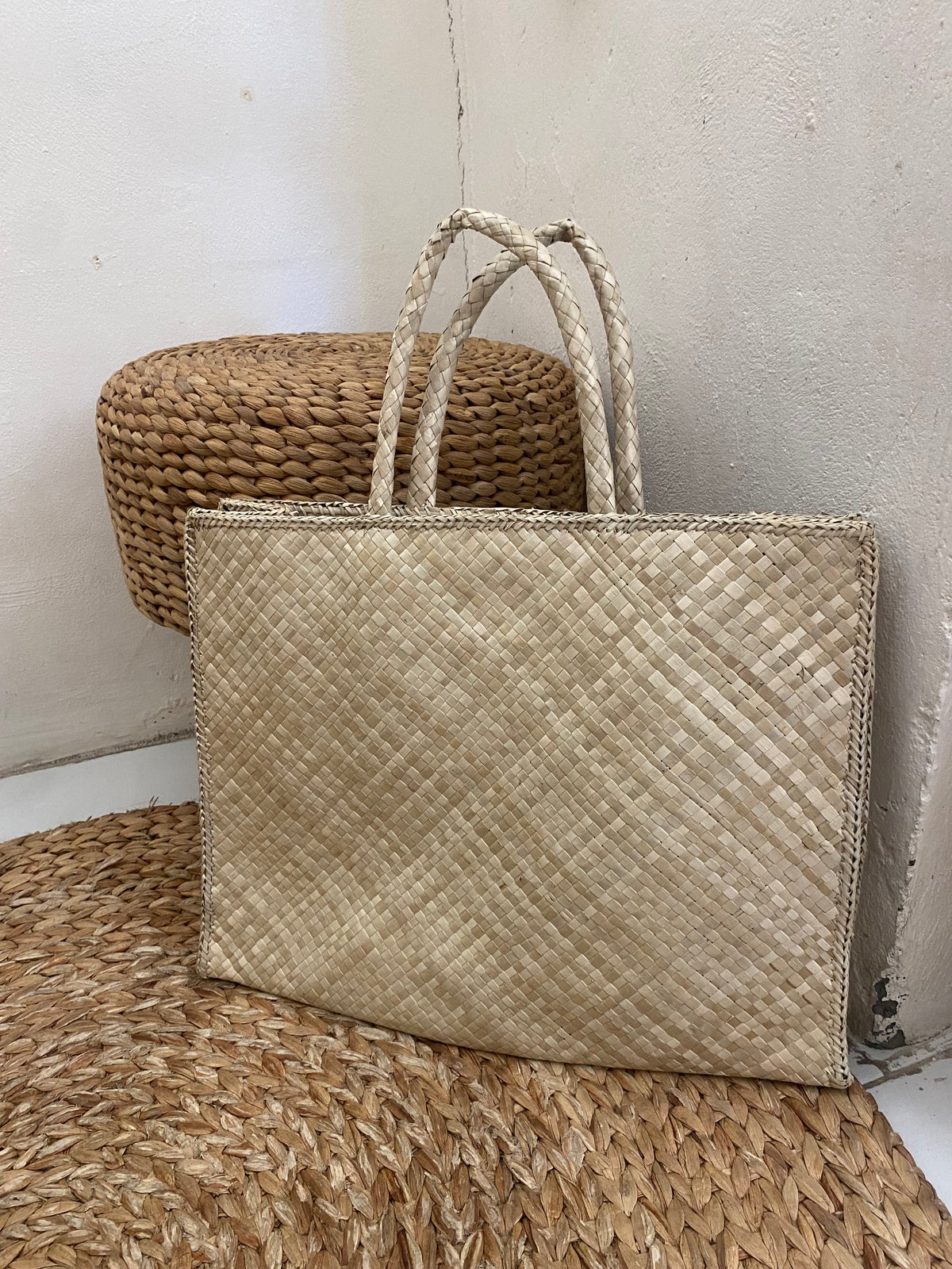 straw large square bag