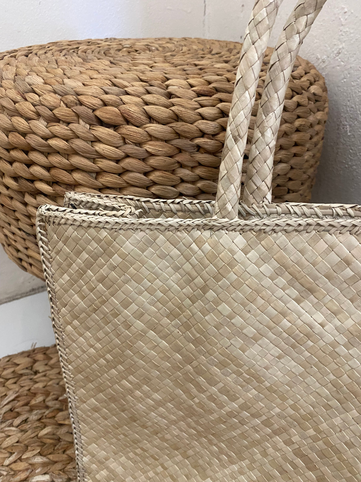 straw large square bag