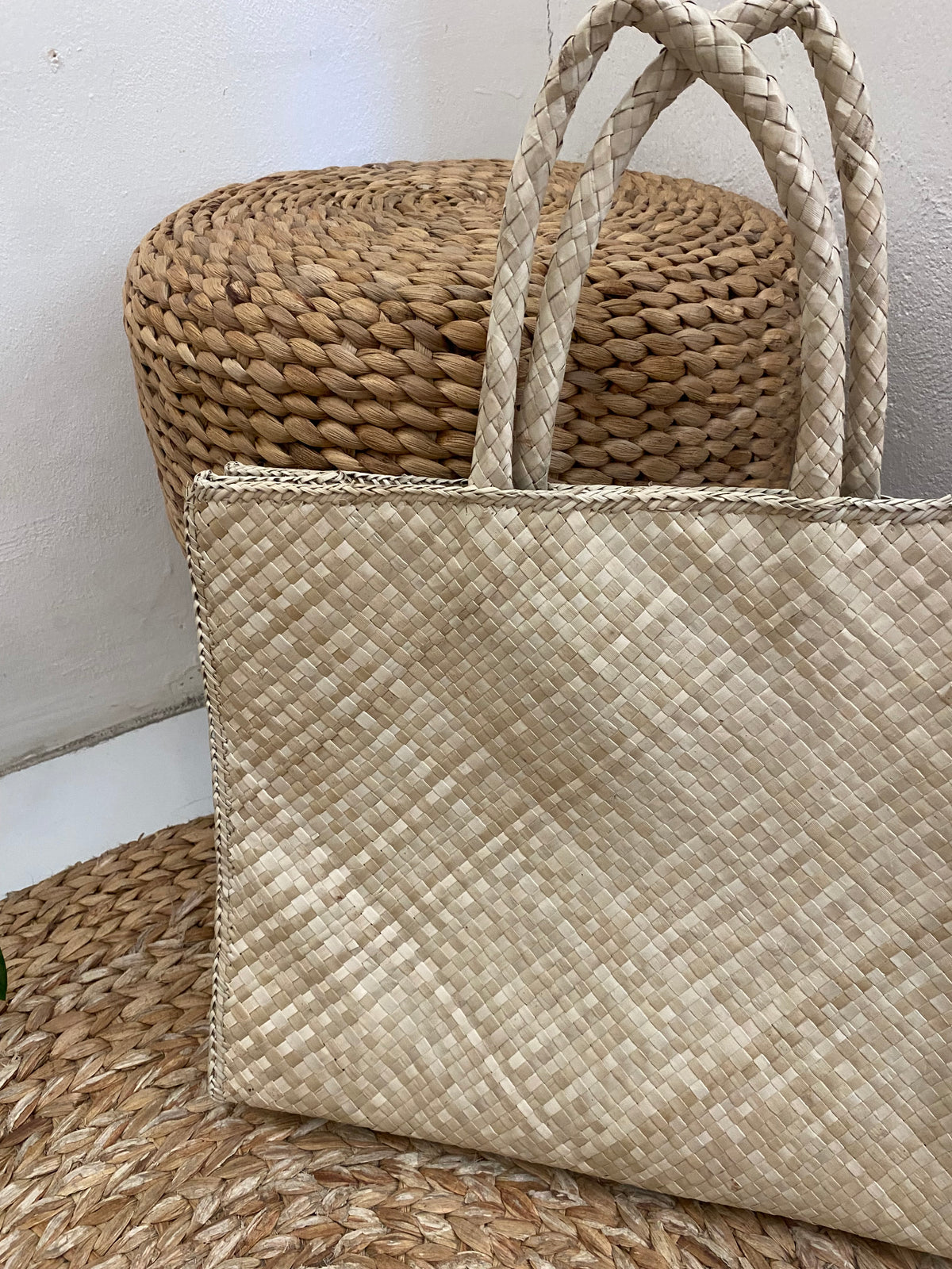 straw large square bag