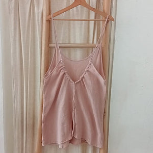 Low back organic cotton TAN muslin dress