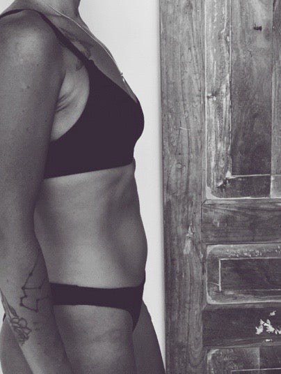 scalloped eco rib bra black