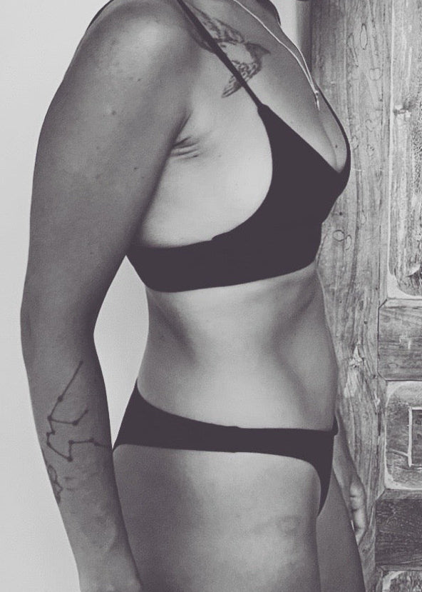 organic cotton bra black