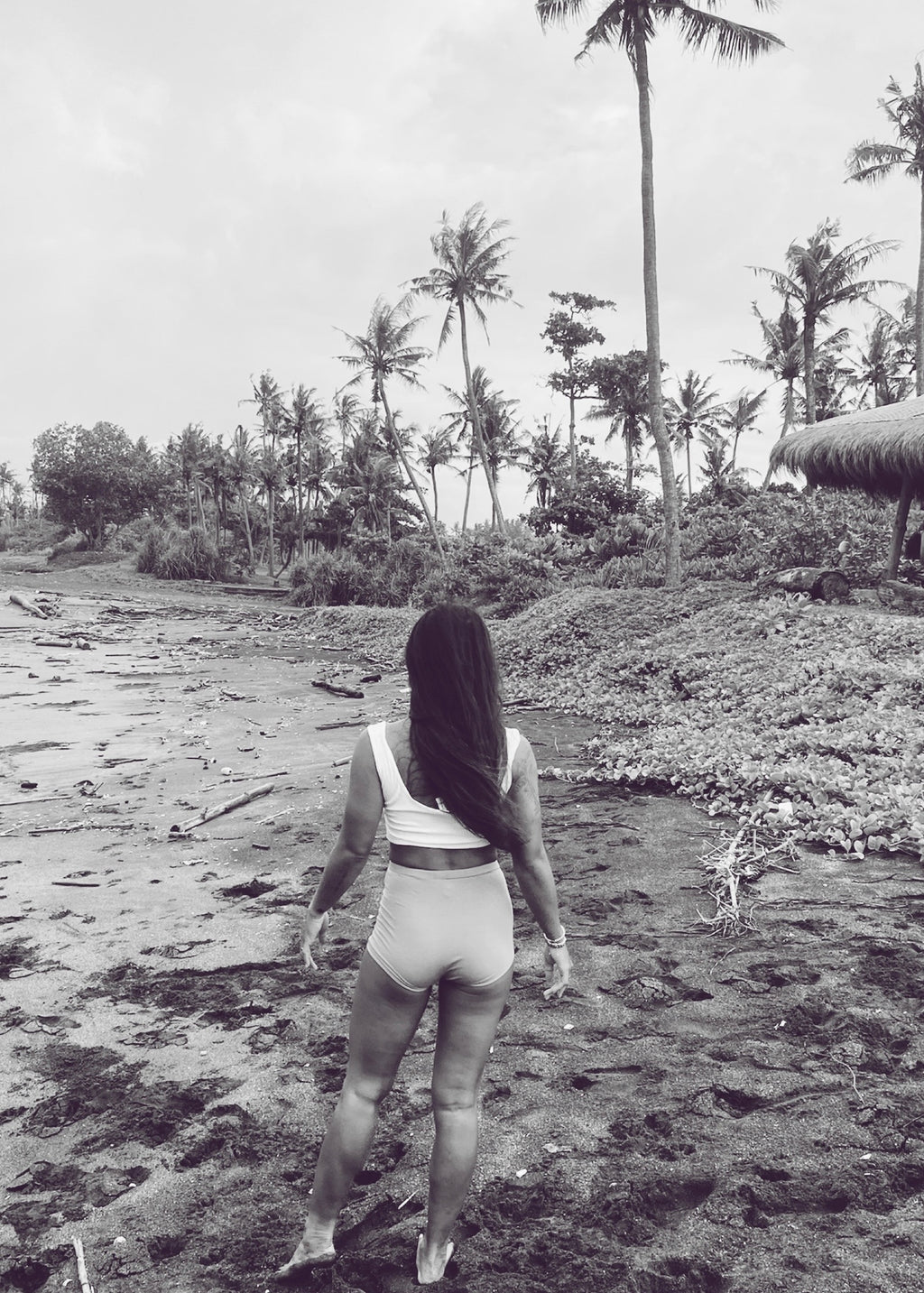 eco rib crop white