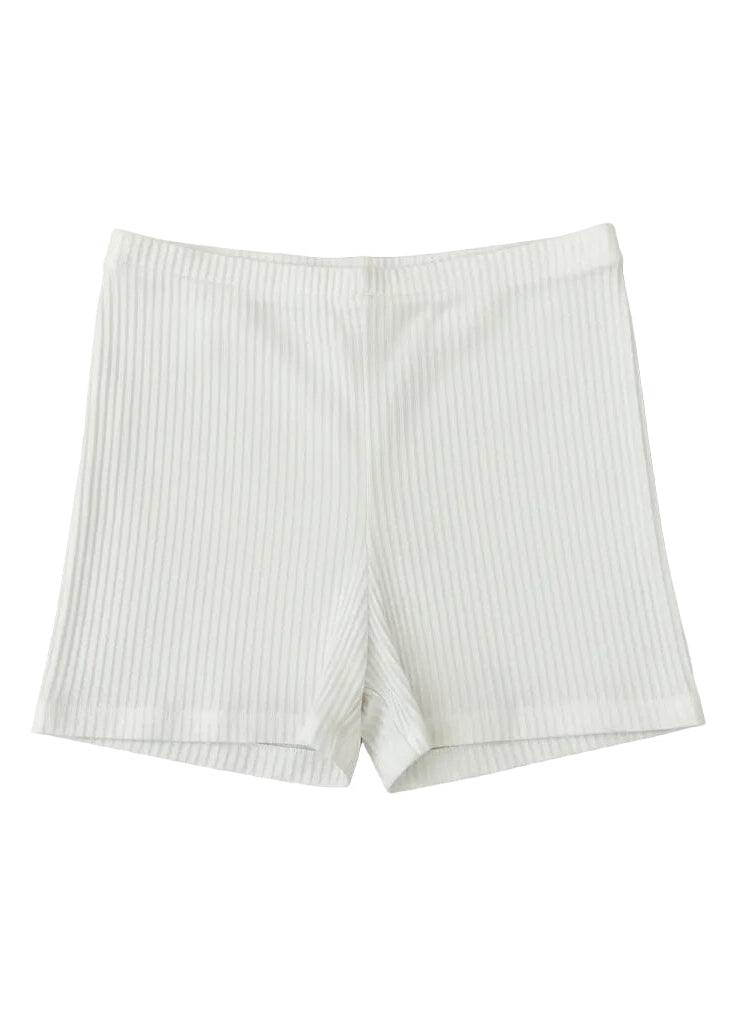 eco rib shorts white