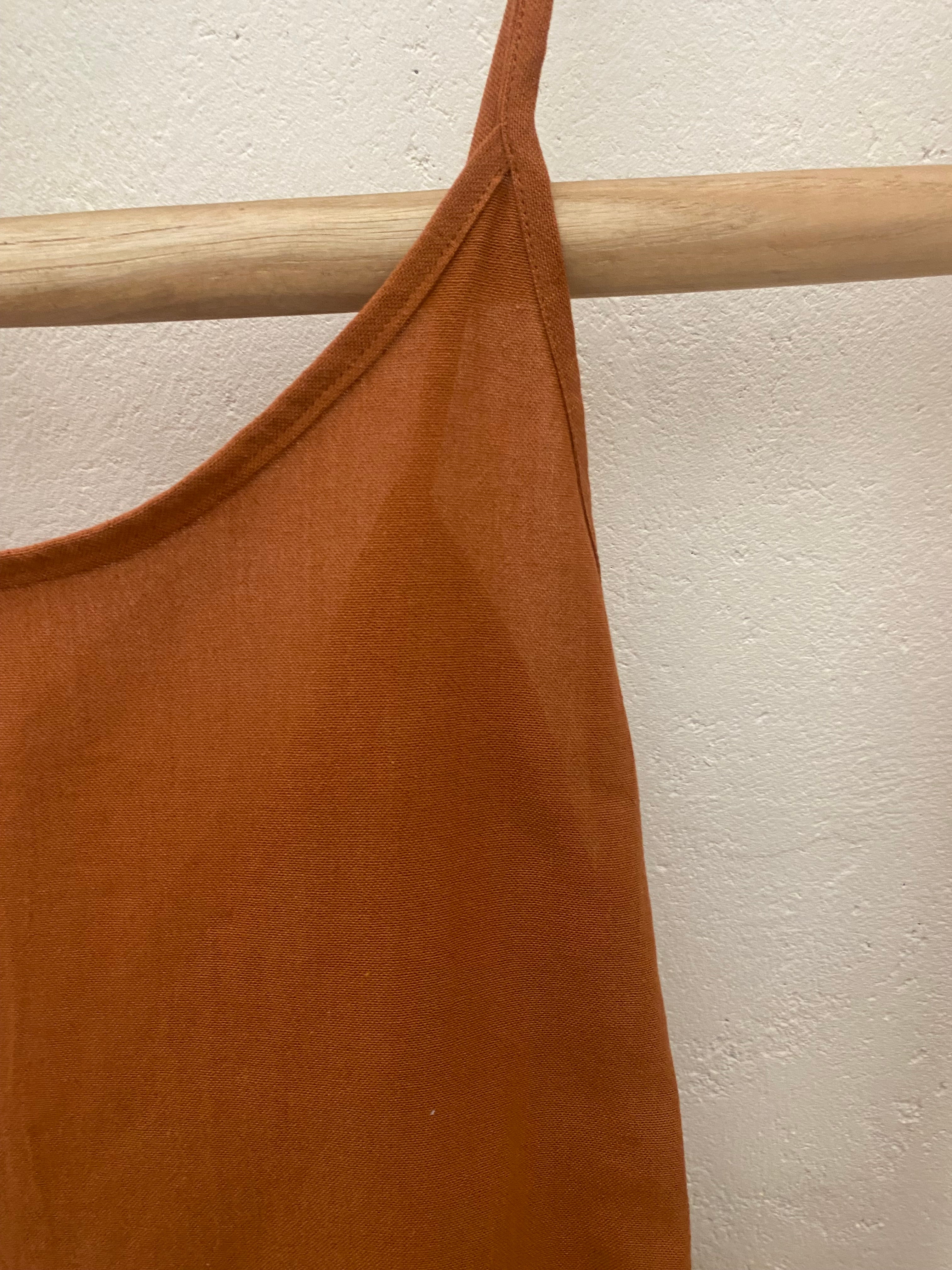 Low back organic cotton CLAY muslin dress