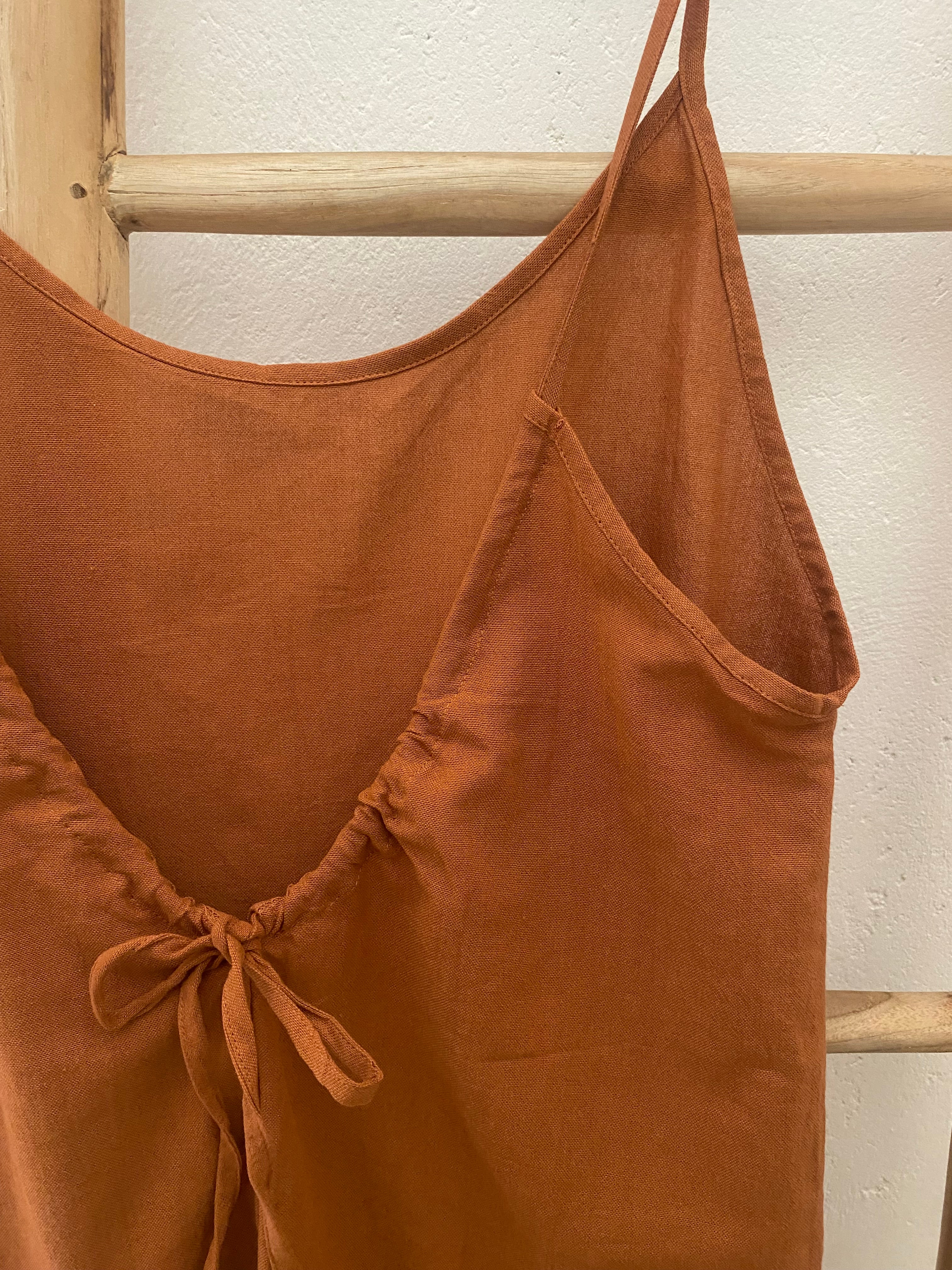 Low back organic cotton CLAY muslin dress