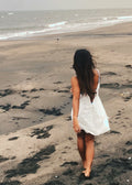 Low back organic cotton muslin dress
