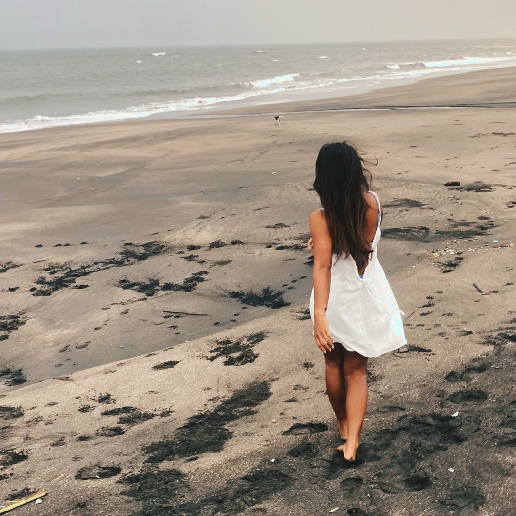 Low back organic cotton WHITE muslin dress