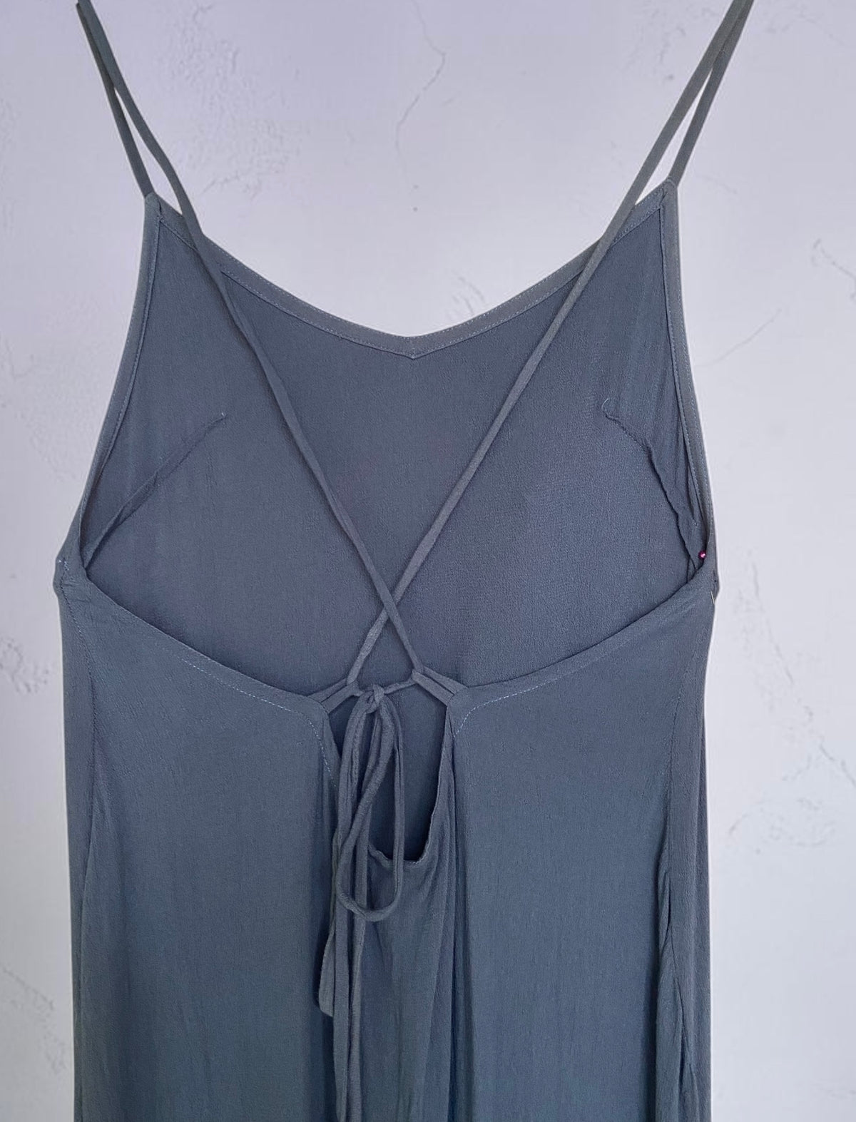 low back maxi dress - smokey blue