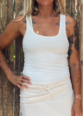 classic rib vest white