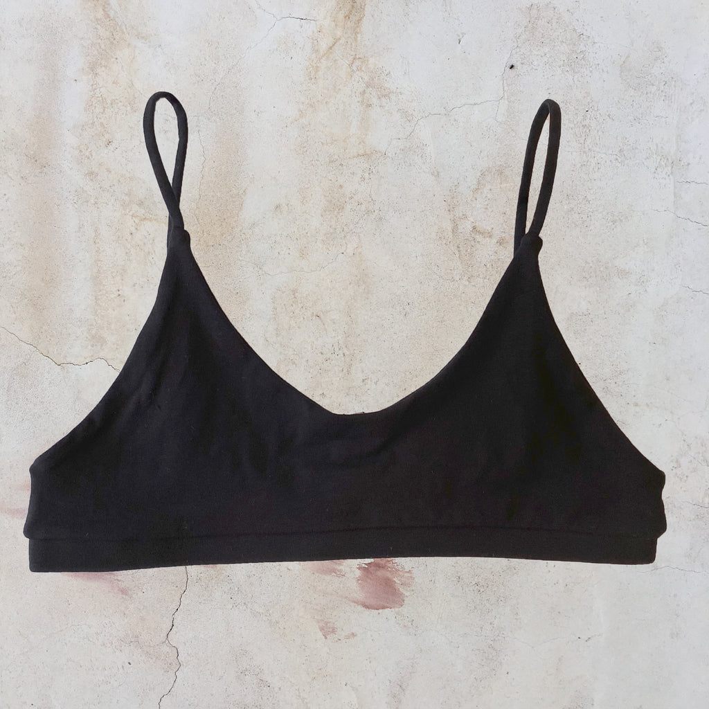 organic cotton bra black